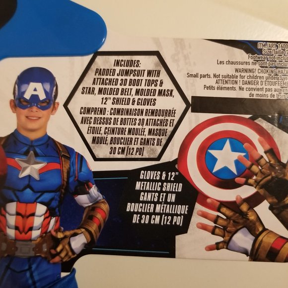 Marvel Captain America Costume with gloves, mask, belt, and shield - Picture 4 of 11